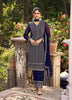 Blue Colored Partywear Embroidered Silk Straight Suit