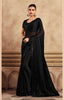 Black Chinon Saree With Embroidered Border
