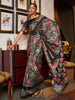 Black Kashmiri Modal Handloom Weaving Saree With Blouse