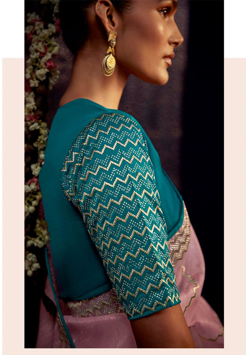 Pink Festive Wear Embroidered Fancy Saree