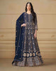 Blue Floral Embroidered GeorgetteAnarkali Suit