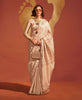 Beige And Gold Woven Banarasi Soft Silk Saree