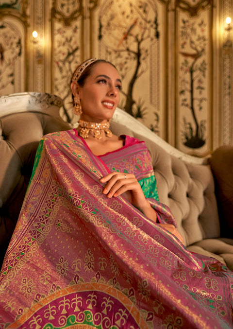 Fresh Green Woven Banarasi Silk Saree