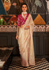 Beige Hand Woven Viscose Silk Saree