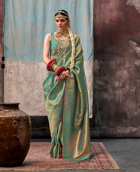 Green Woven Kanjivaram Silk Saree