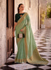 Blazing Green Woven Linen Silk Saree