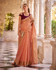 Blooming Peach Woven Linen Silk Saree