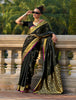 Black Woven Banarasi Soft Silk Saree