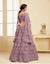 Violet Heavy Embroidered Net Bridal Lehenga Choli