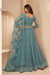 Turquoise Heavy Embroidered Net Stone Work Lehenga Choli