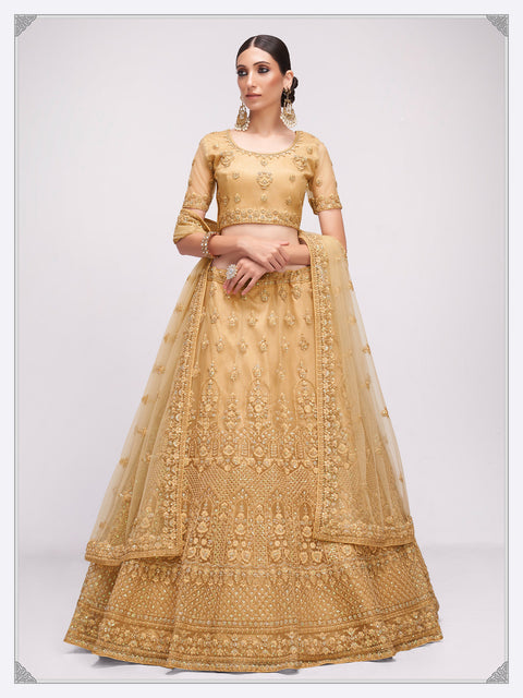 Remarkable Brown Heavily Embroidered Lehenga Choli