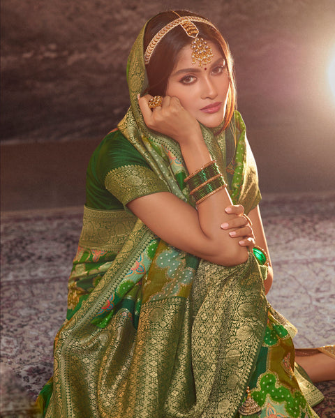 Geen Partywear Rangkart Silk Saree With Tassels