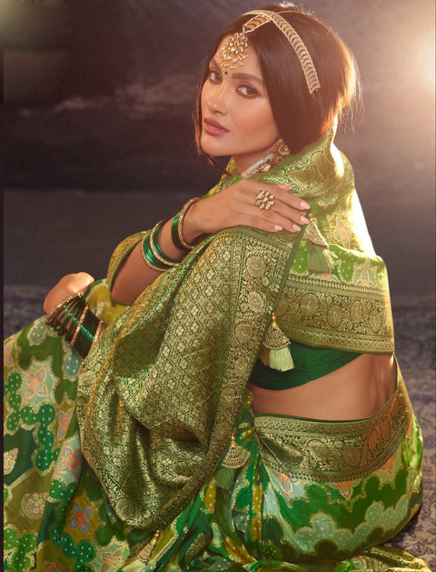 Geen Partywear Rangkart Silk Saree With Tassels