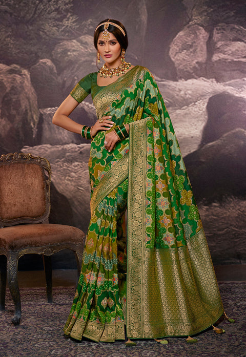 Geen Partywear Rangkart Silk Saree With Tassels