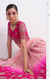 Glamourous  Pink Embroidered Net Lehenga Choli