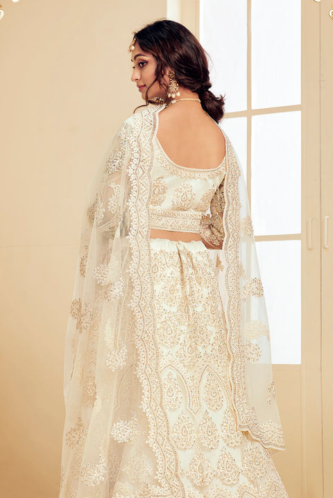 Off White Heavy Embroidered Lehenga Choli